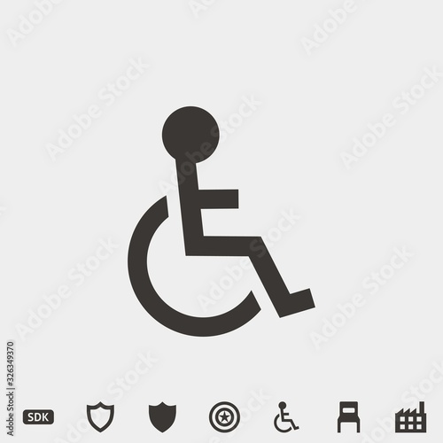 wheel chair icon vector illustration and symbol for website and graphic design
