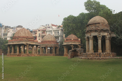 The view of tombs in Hauz Khas, Delhi, India photo