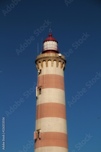 Beautiful and colossal Aveiro beach lighthouse