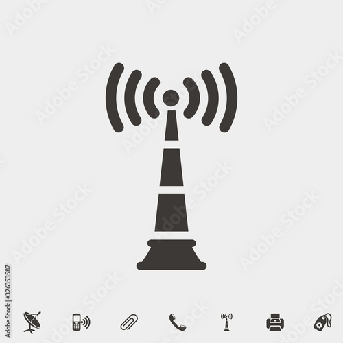 signal tower icon vector illustration and symbol for website and graphic design