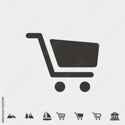 trolley icon vector illustration and symbol for website and graphic design