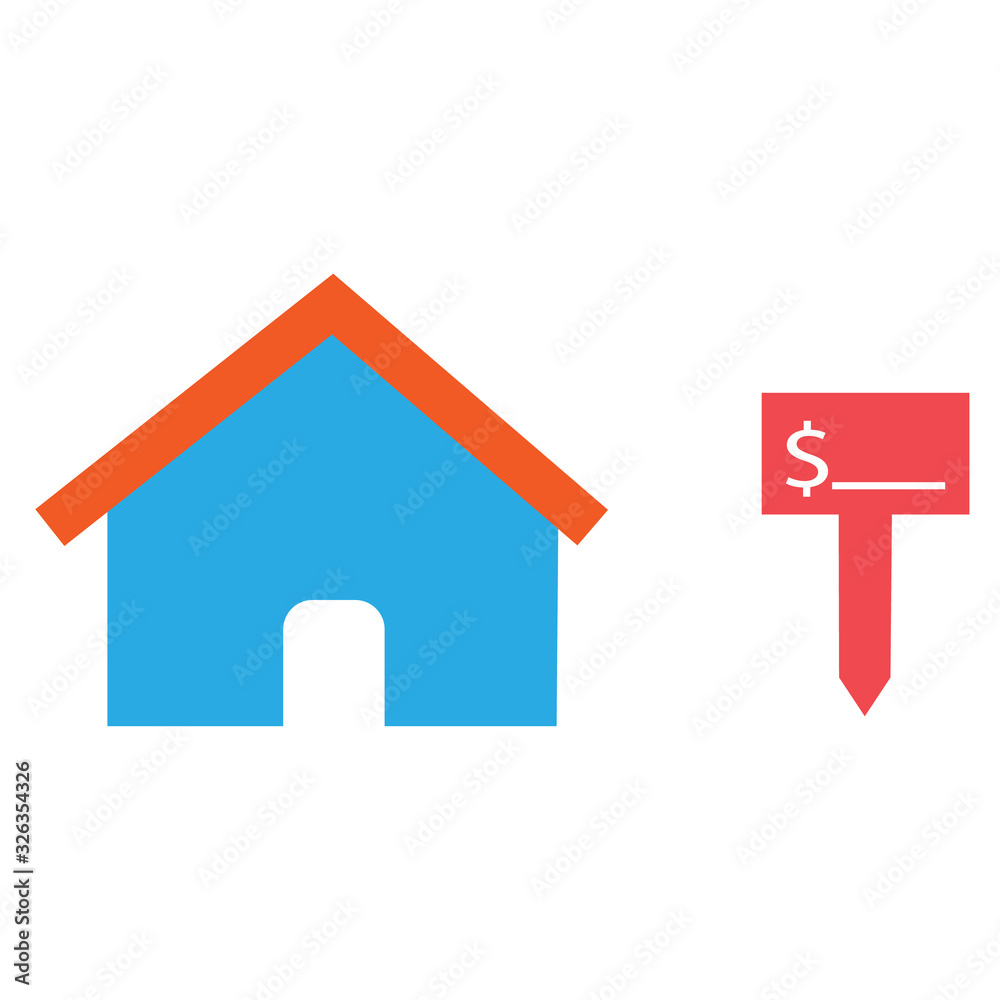 house for sale icon on white background. flat style. real estate concept. furniture symbol. for sale sign. house for sale icon on white background. flat style. real estate concept. furniture symbol. for sale sign.