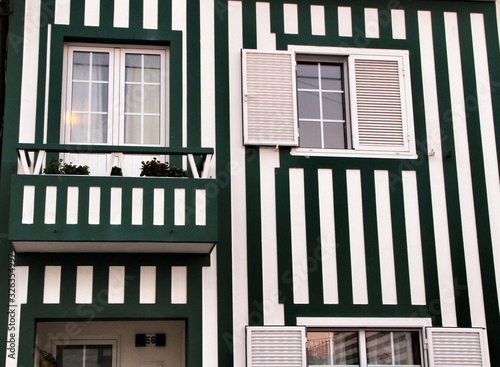 Striped and colorful facades in Costa Nova