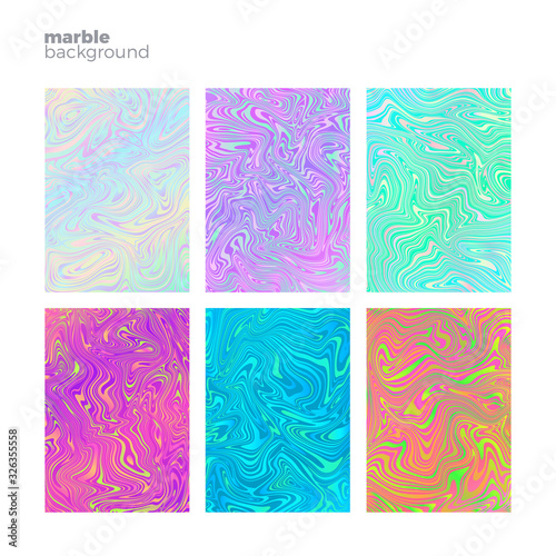 Set of marble multicolored texture. Vector illustration. Background for cover, poster, greeting card, invitation and etc.