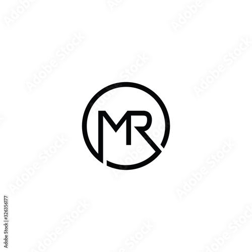 Initial letter mr or rm logo vector design template