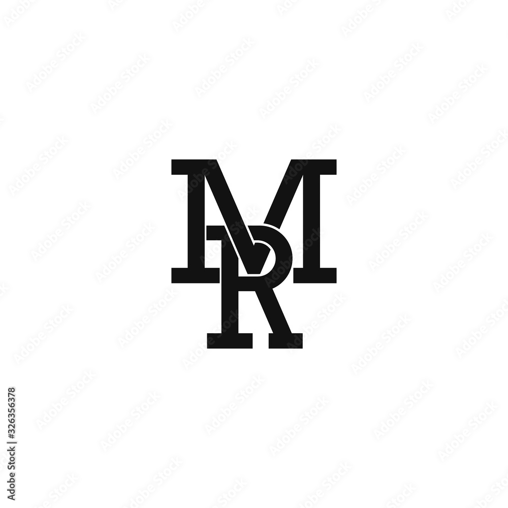 Initial letter mr or rm logo vector design template Stock Vector ...