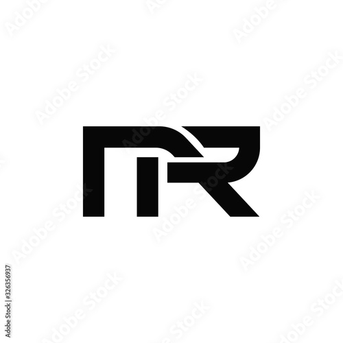 initial letter mr or rm logo vector design