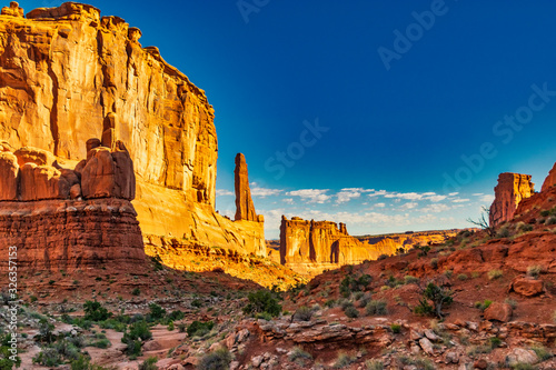 Park Avenue Trailhead view in Arches National Park, Moab, Utah photo