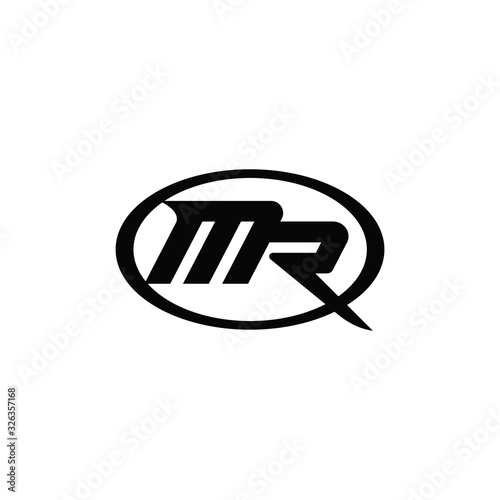initial letter mr or rm logo vector design