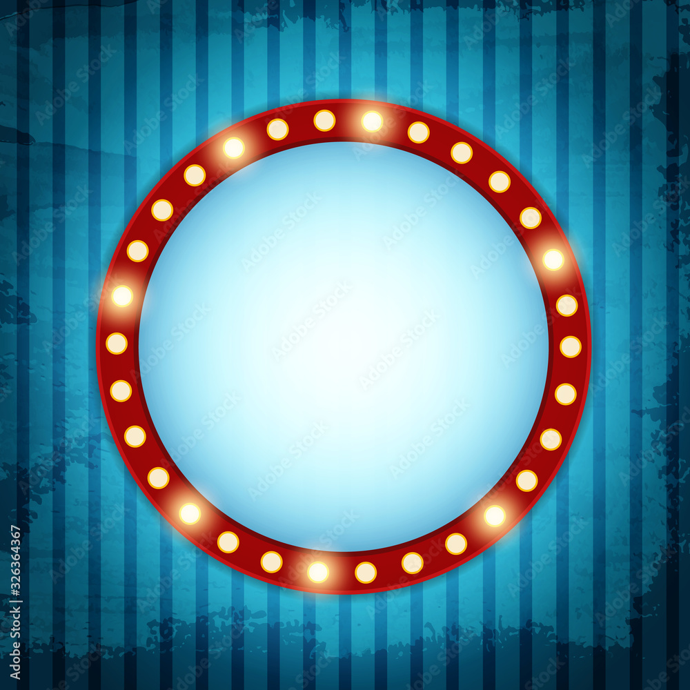 Naklejka premium Retro banner on Grunge circus vintage background
