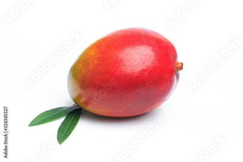 Ripe mango isolated on white. Mango Clipping Path - Image