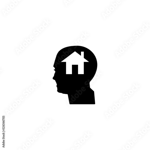 Man profile and house sign. eps ten