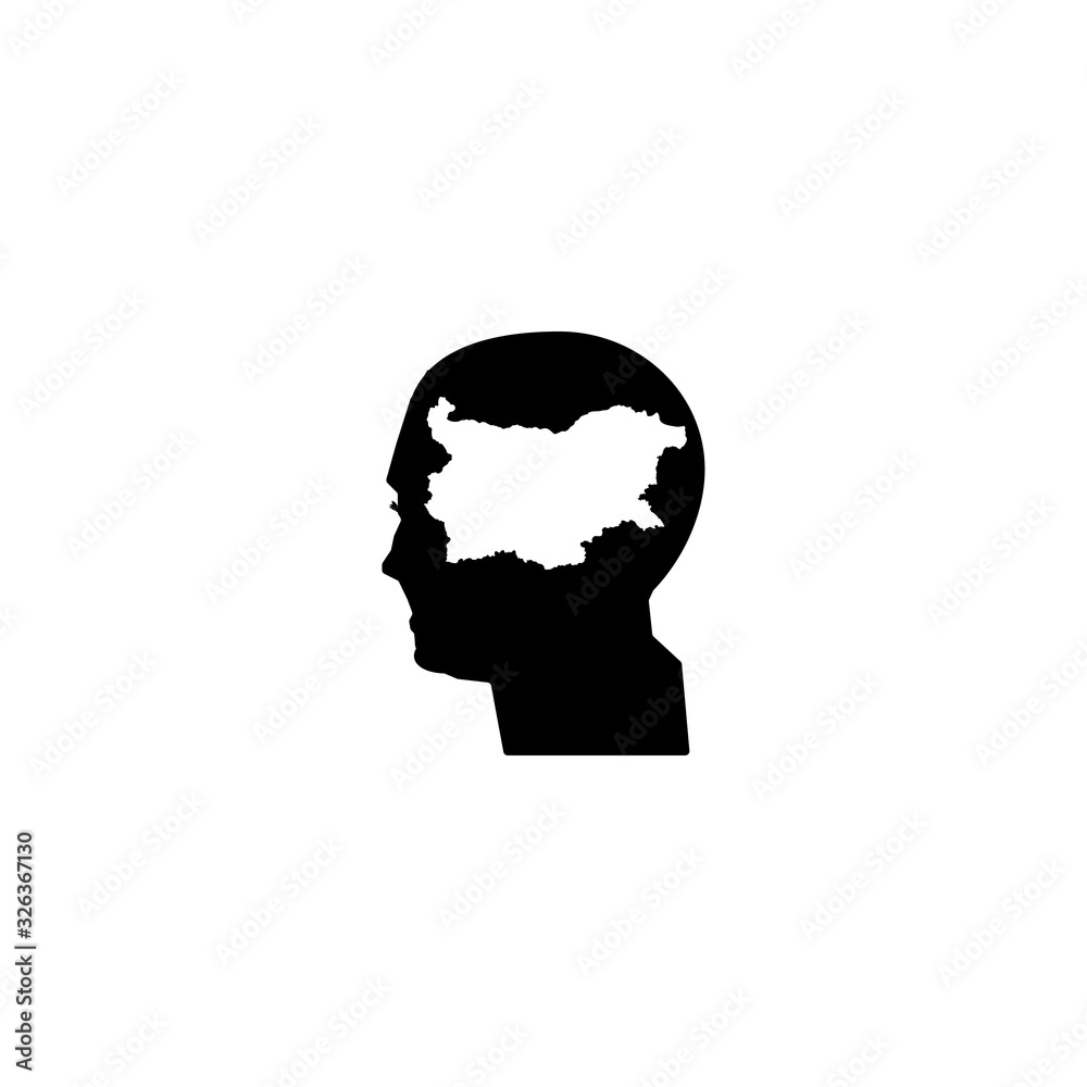 Person profile and map of Bulgaria sign. eps ten Person profile and map of Bulgaria sign. eps ten
