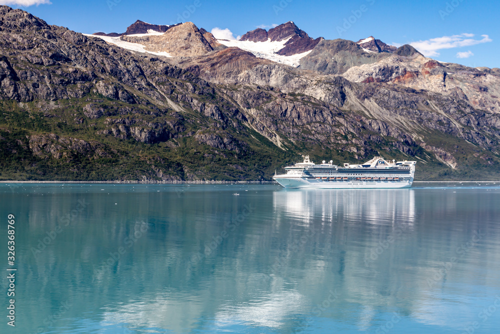 Cruise ship in Glacier Bay National Park, Alaska, USA