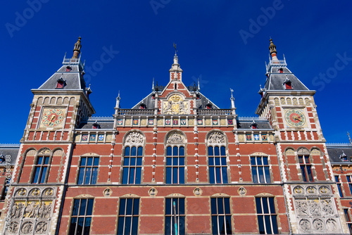 Amsterdam Central station, the largest railway station in Amsterdam, Netherlands