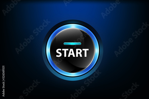 Start button on dark blue background 