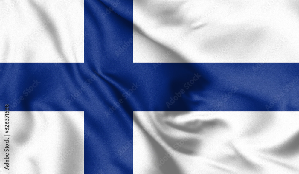 Finland flag blowing in the wind. Background texture. 3d Illustration. Finland flag blowing in the wind. Background texture. 3d Illustration.