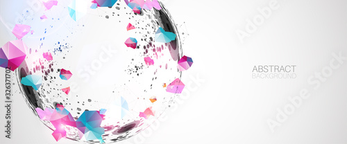 Abstract background  made with half spheres and plexus effect.