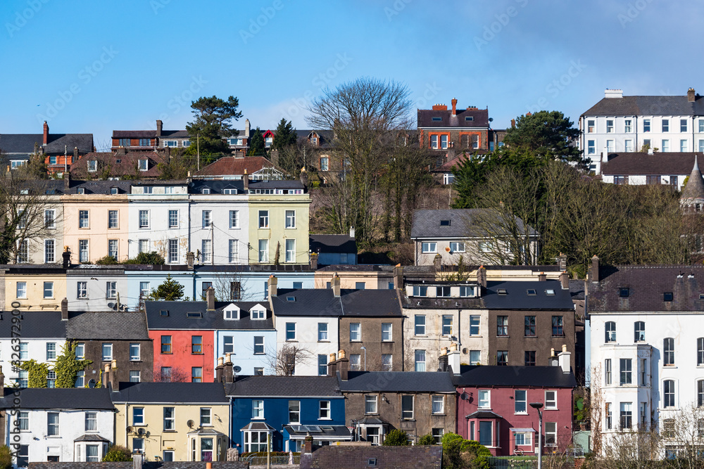 rows of Colourful houses in Cork city, Ireland