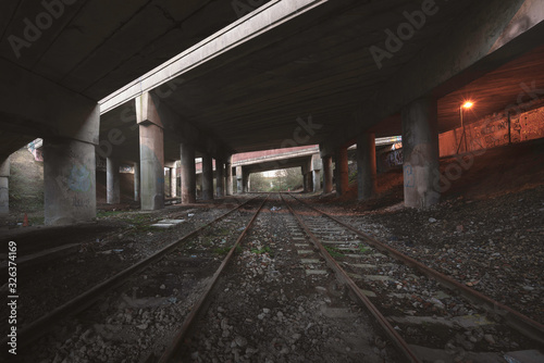City streets at night in the North East of England 