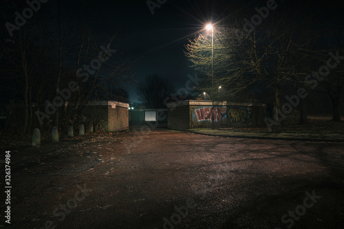 City streets at night in the North East of England 