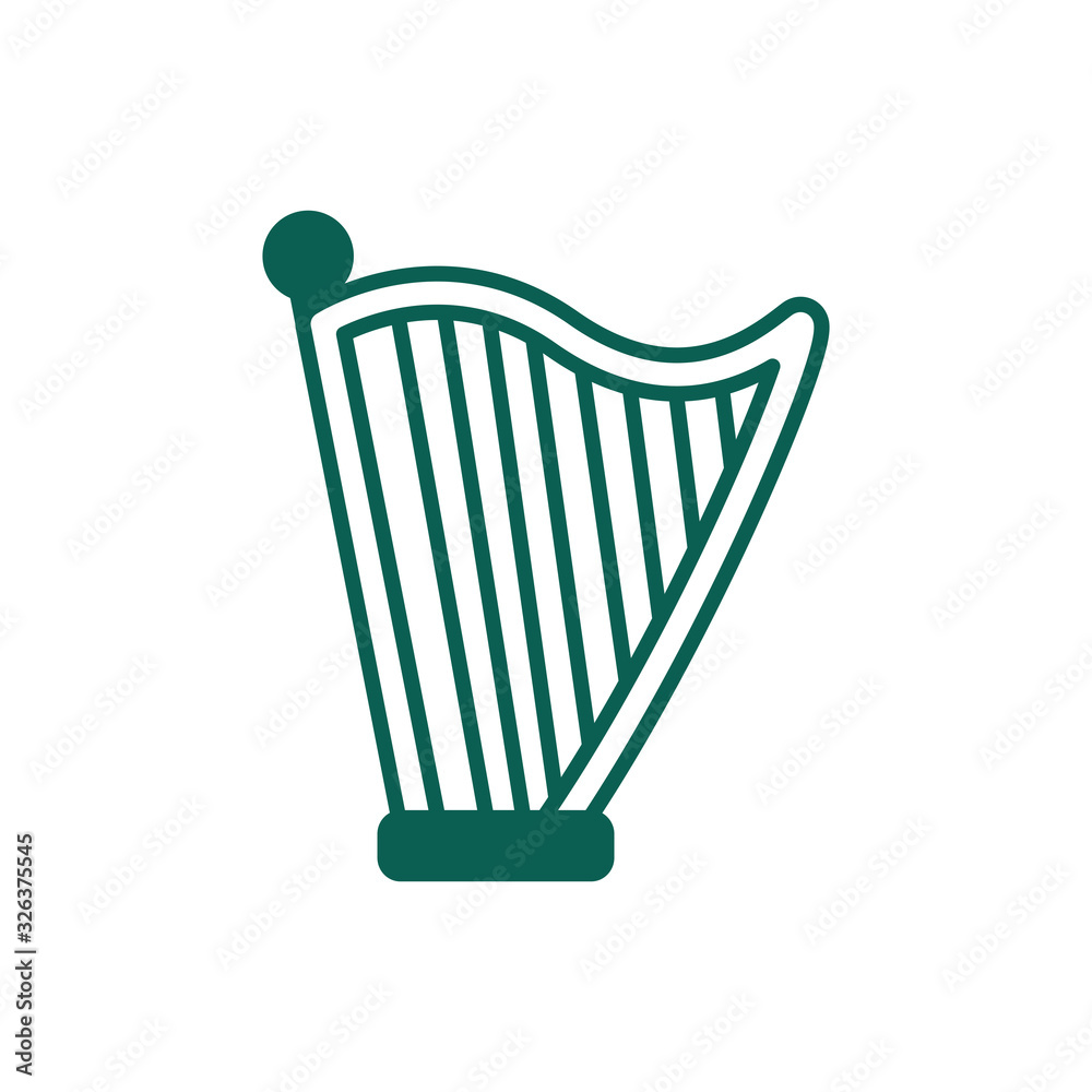 harp musical instrument line style icon