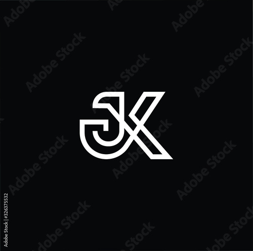 Professional Innovative Initial JK KJ logo. Letter JK KJ Minimal elegant Monogram. Premium Business Artistic Alphabet symbol and sign