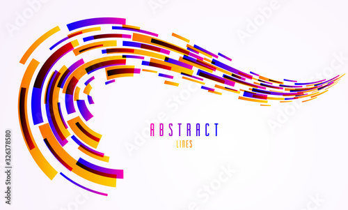 Fototapeta Naklejka Na Ścianę i Meble -  Abstract lines vector background, 3D dynamic motion stripes, technology or science theme abstraction design element, futuristic template for ads or poster or cover.