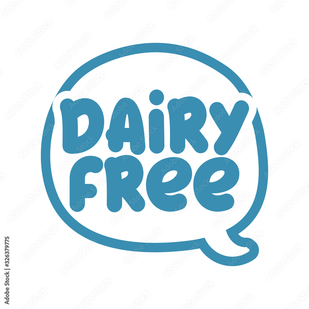 dairy free' - label. Handwritten calligraphy: restaurant ...