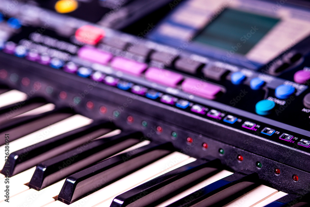 Keyboard, closeup of the instrument