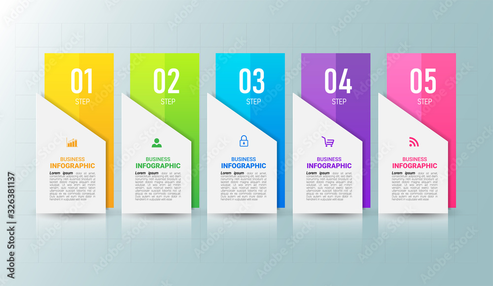 Modern Infographics design template, 3D Business concept with 5 steps or options, can be used for workflow layout, diagram, annual report, web design.Creative banner, label vector. Modern Infographics design template, 3D Business concept with 5 steps or options, can be used for workflow layout, diagram, annual report, web design.Creative banner, label vector.