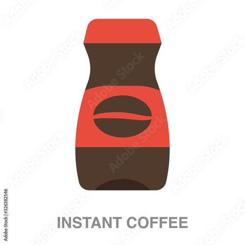instant coffee flat icon on white transparent background. You can be used black ant icon for several purposes.	