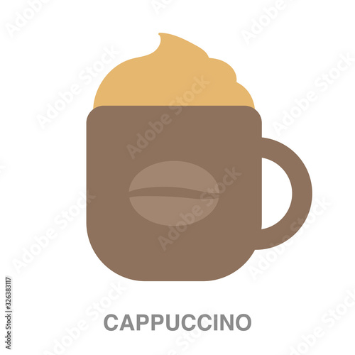 cappuccino flat icon on white transparent background. You can be used black ant icon for several purposes.	