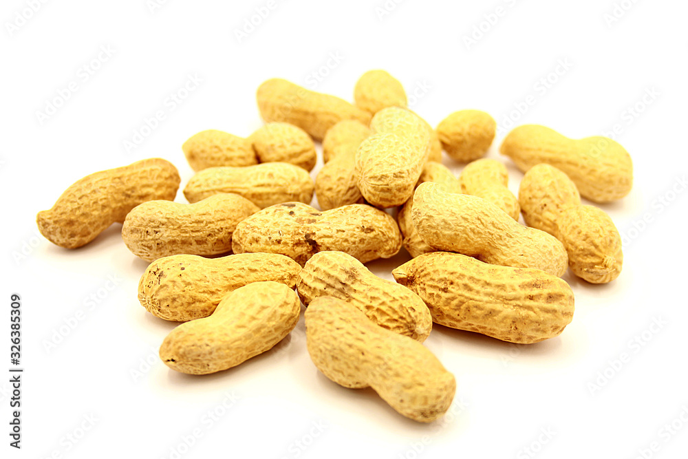 Inshell Roasted Peanuts Isolated on White Background Inshell Roasted Peanuts Isolated on White Background