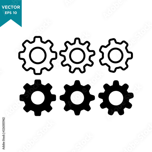 gear icon vector logo template, setting icon 