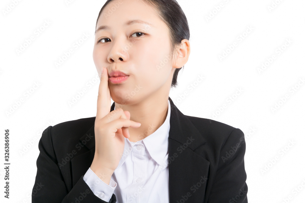 白色背景下各种表情的职业女性 白色背景下各种表情的职业女性