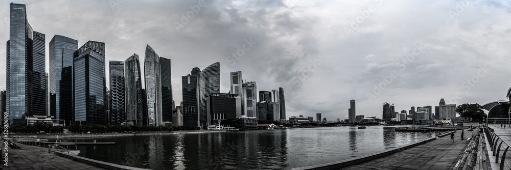 panorama cityview skyline singapire bay area