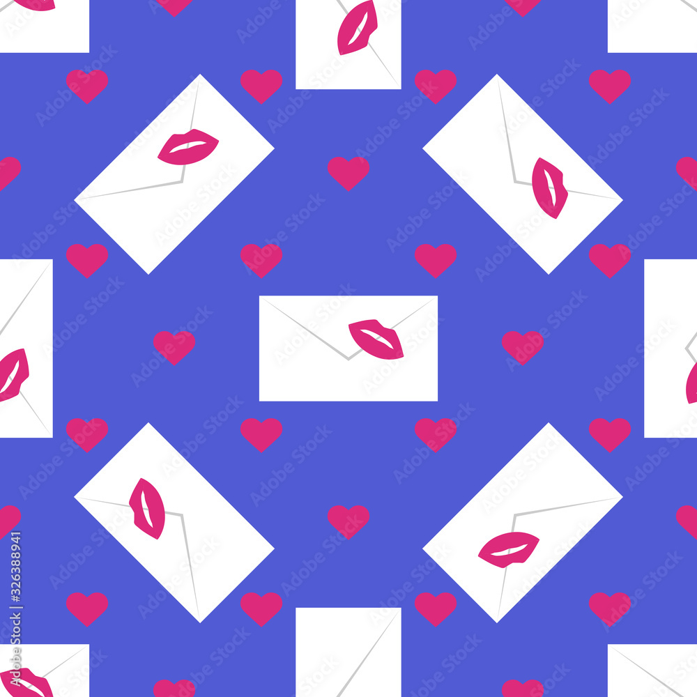 Vector seamless pattern Valentine's Day Letter Vector seamless pattern Valentine's Day Letter