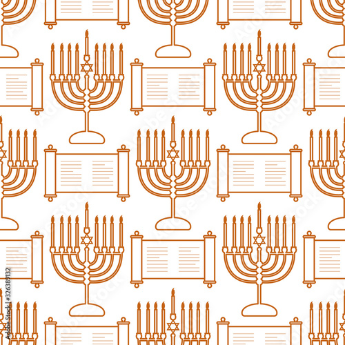 Vector Seamless pattern Hanukkah Jewish holiday