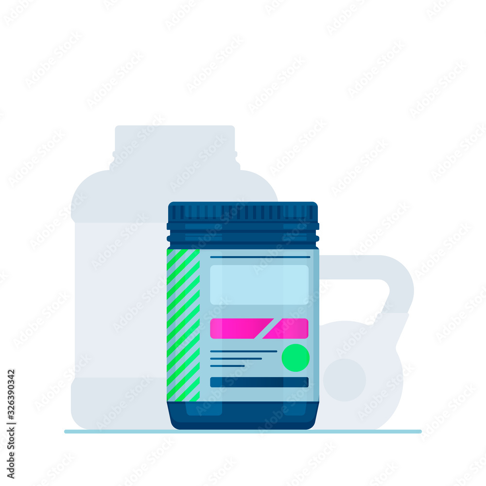 Sport Nutrition Containers. BranchedChain Amino Acids set. Black cans