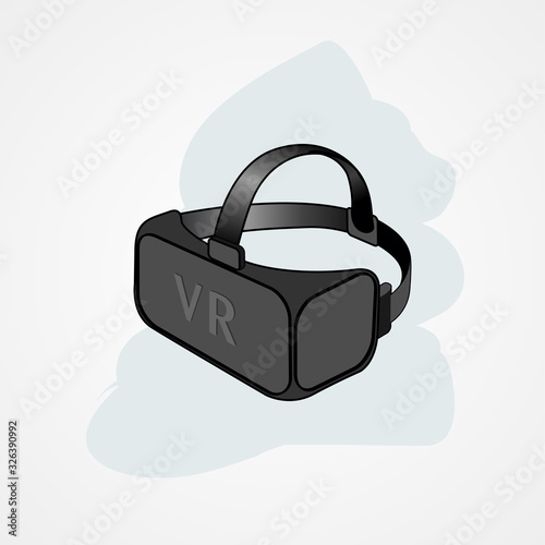 Virtual reality glasses display simple flat style vector illustration