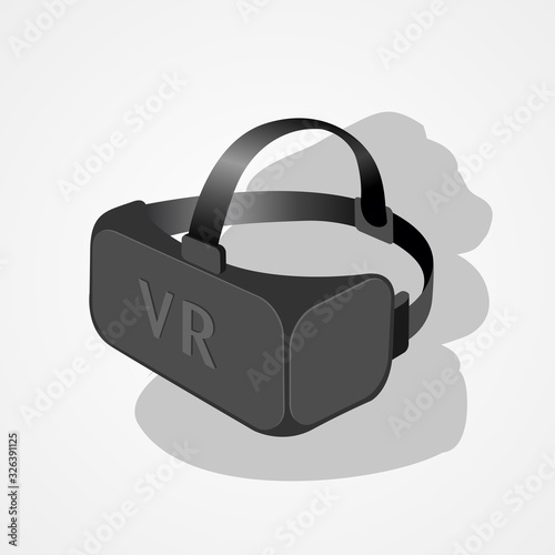 Virtual reality glasses display simple flat style vector illustration