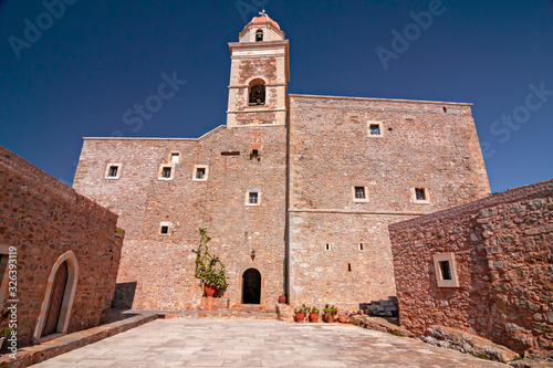 Exterior view of Toplou monastery in Crete in Gracia.
