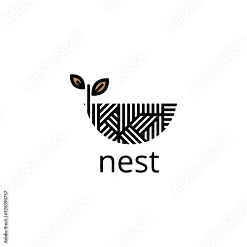 nest illustration logo design symbol vector template 