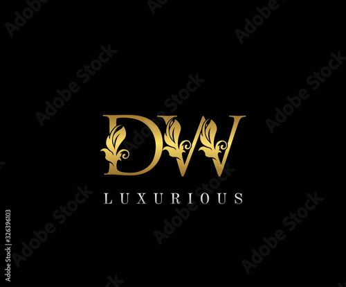 Premium letters D,W and DW logo icon vector design. Luxury decorative logotype. Print monogram initials stamp. photo