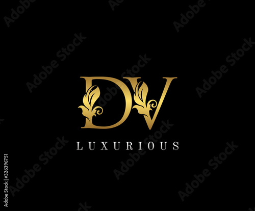 Premium letters D,V and DV logo icon vector design. Luxury decorative logotype. Print monogram initials stamp.