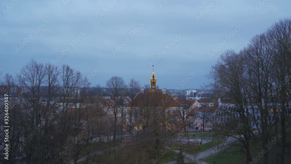 Landscape view of the trees with the buildings in Tartu Estonia Landscape view of the trees with the buildings in Tartu Estonia