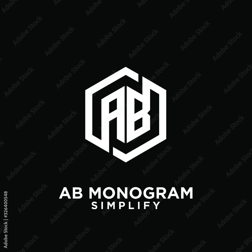 ab, ba, a b initial monogram hexagon letter white logo design with black background ab, ba, a b initial monogram hexagon letter white logo design with black background