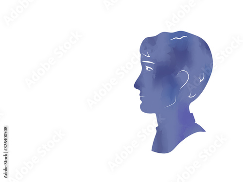 Male with short curly hair ...