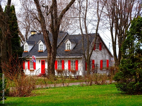North America, Canada, Province of Quebec, facade of houses